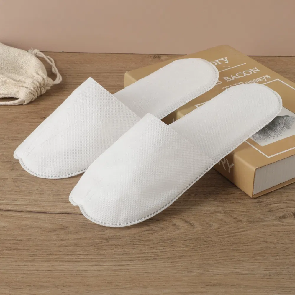 Zapatilla desechable individual transpirable de no tejido con punta cerrada para hotel premium