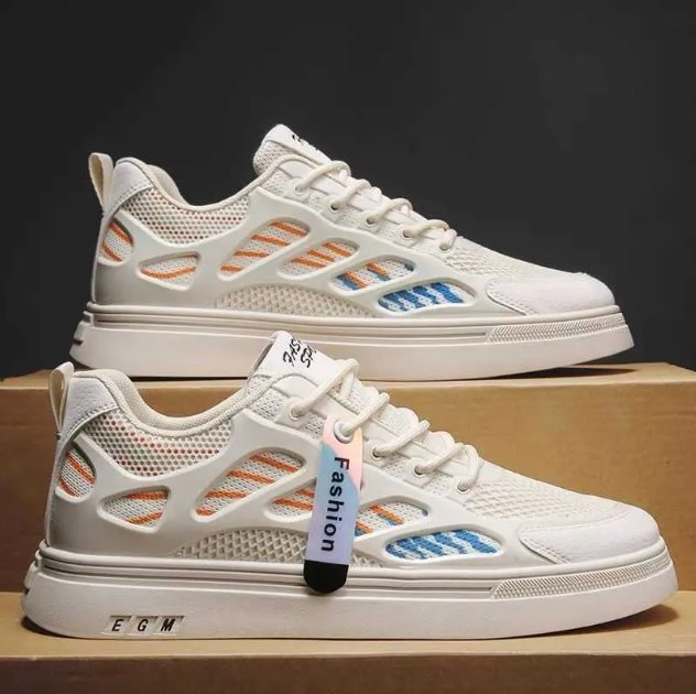 Zapatos de hombre de lona, zapatos de verano transpirables de malla, zapatos deportivos, versión versátil, zapatos blancos, zapatos casuales de suela gruesa, zapatos de tablero