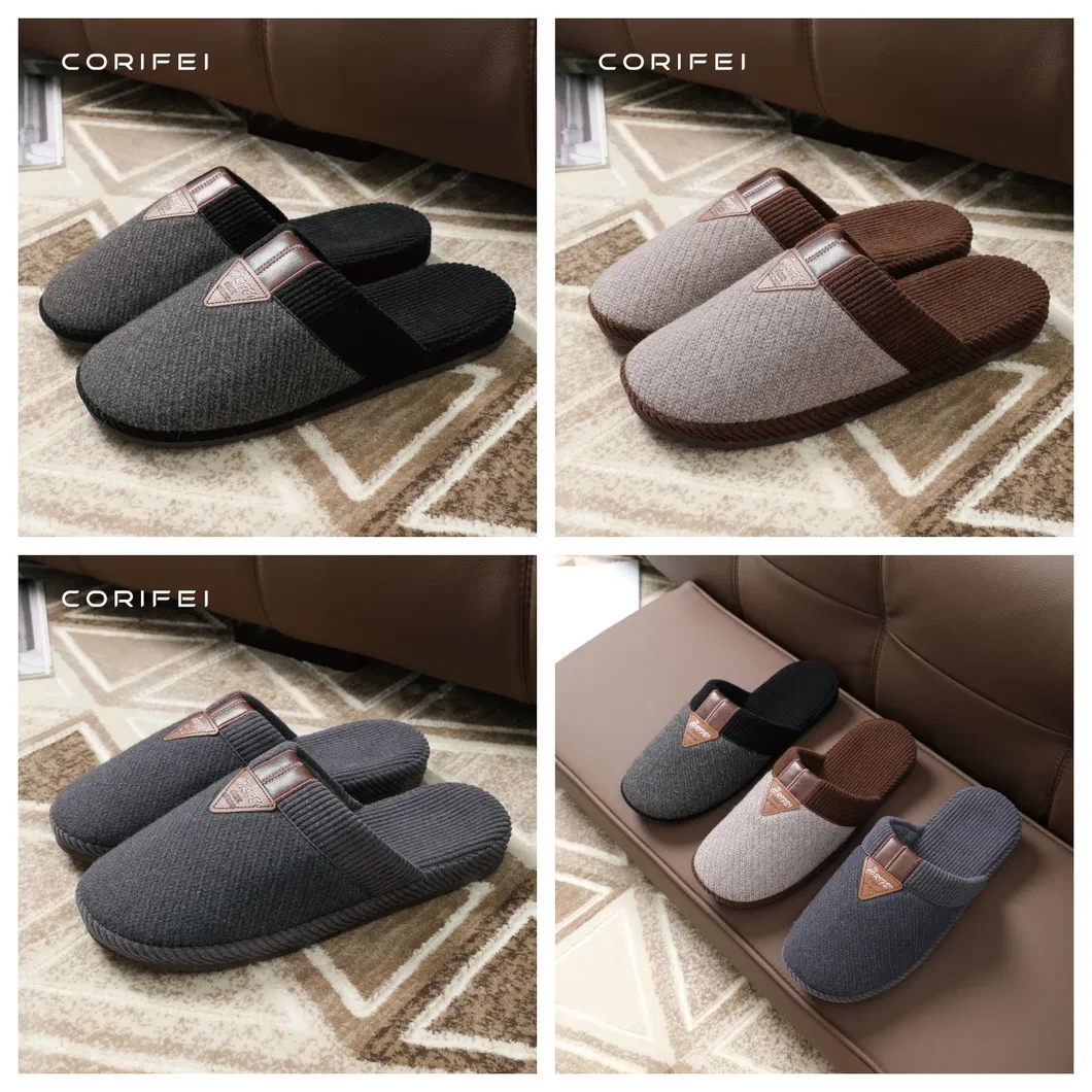 Nuevo Zapatilla Hombre Invierno Hogar Interior Zapatos Zapatilla Antideslizante Peludo