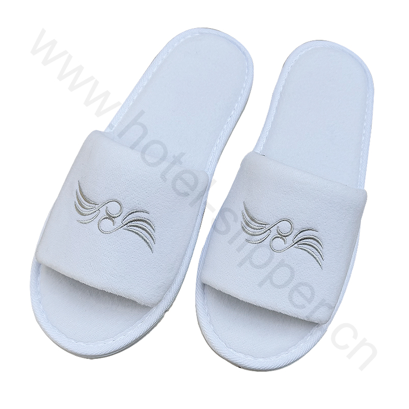 Hotel Resort SPA Zapatillas desechables de terciopelo coral/corte de terciopelo interiores antideslizantes personalizadas