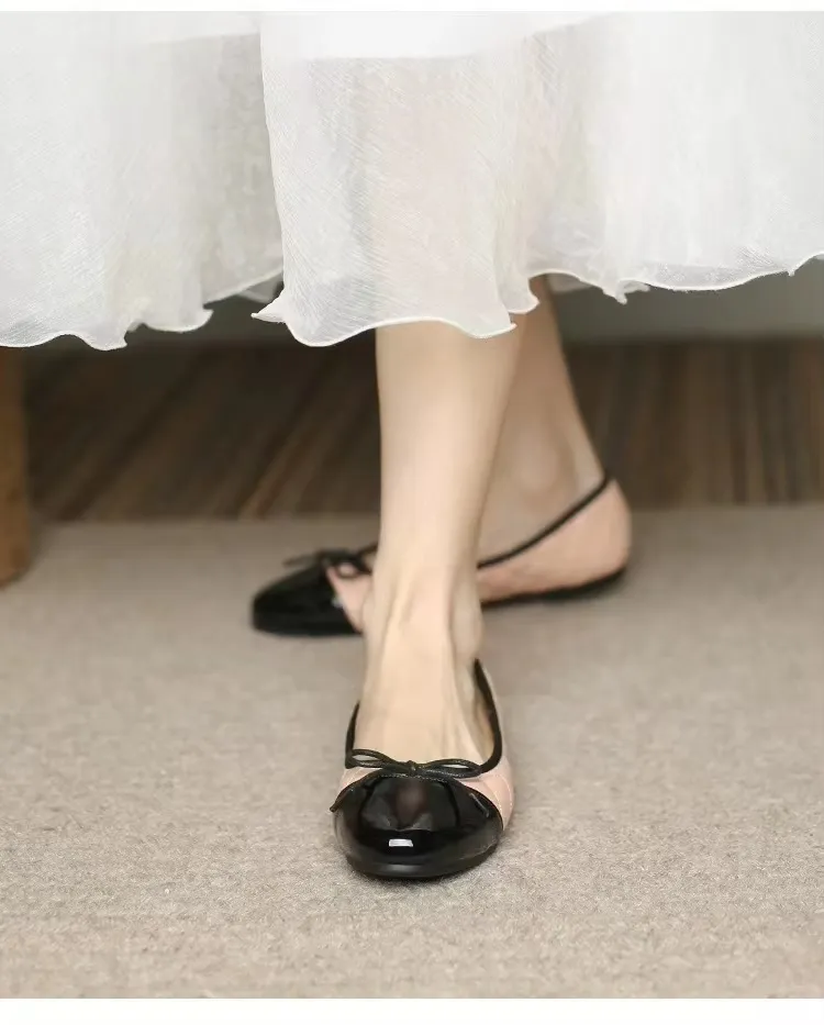 Zapatos planos de moda con lazo de lentejuelas