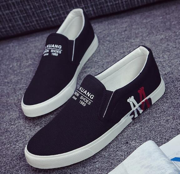 Tendencia de zapatos para hombres, todos combinan, zapatos casuales de lona tipo slip-on para hombre