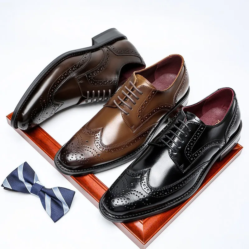 Zapatos de vestir para hombres OEM - Zapatos de cuero genuino personalizables para regalos corporativos