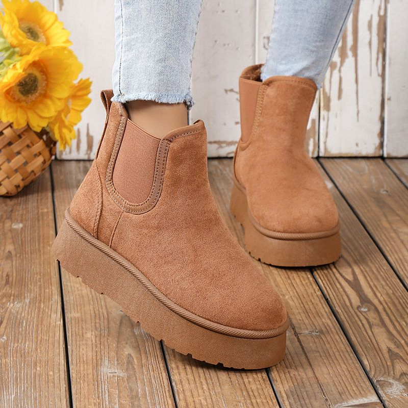 Botas de invierno para mujeres diseñadoras cerca de mí con plataforma elástica y forro de piel de peluche - Botines Martin para hombres y mujeres tamaños 36-41