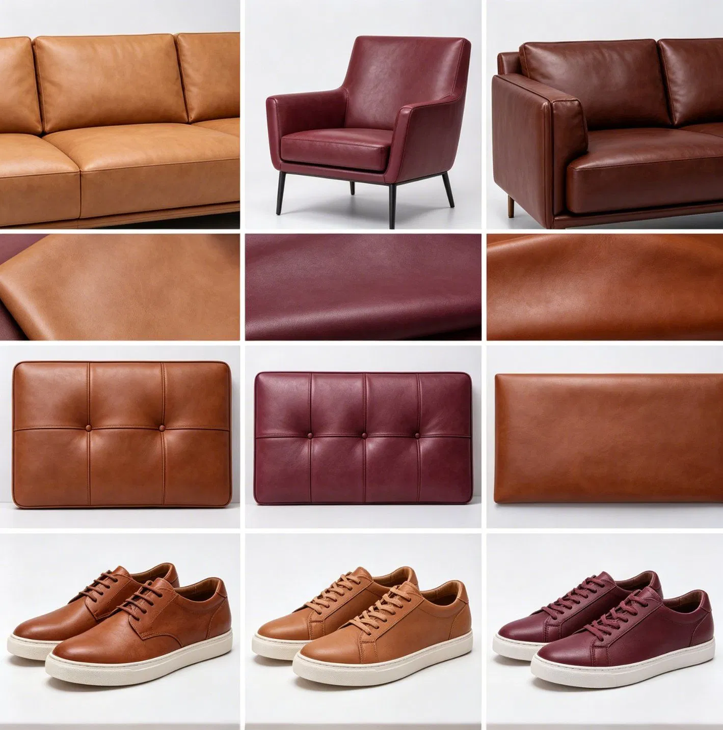 Muestra gratuita de tela de cuero sintético ecológico de material artificial, hecho en China para sillas, zapatos, bolsos, asientos de coche y tapicería
