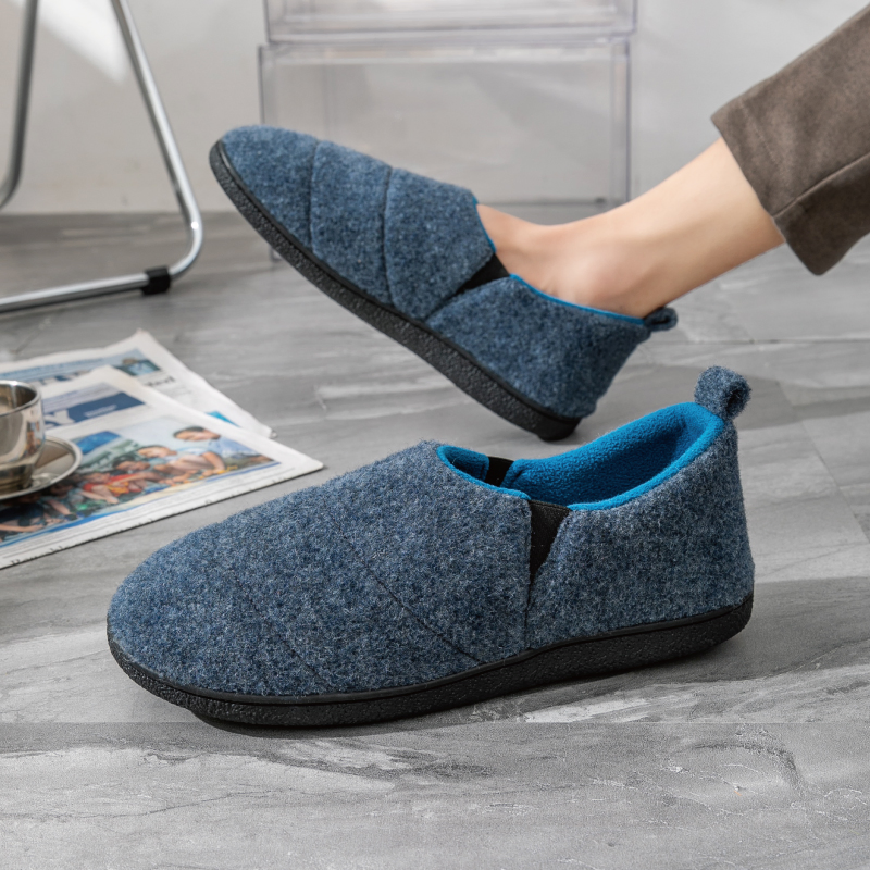 Zapatillas de algodón Corifei para hombres, otoño e invierno, con suela gruesa de felpa, zapatos interiores y exteriores