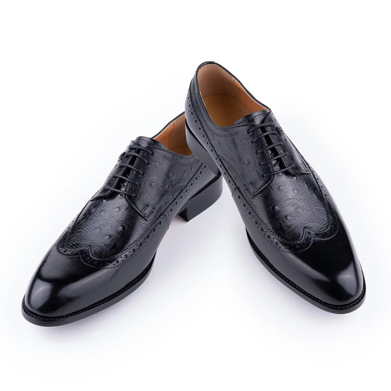 Zapatos de cuero elegantes, cuero genuino puro, hechos a mano, formales, clásicos, zapatos de vestir para hombre