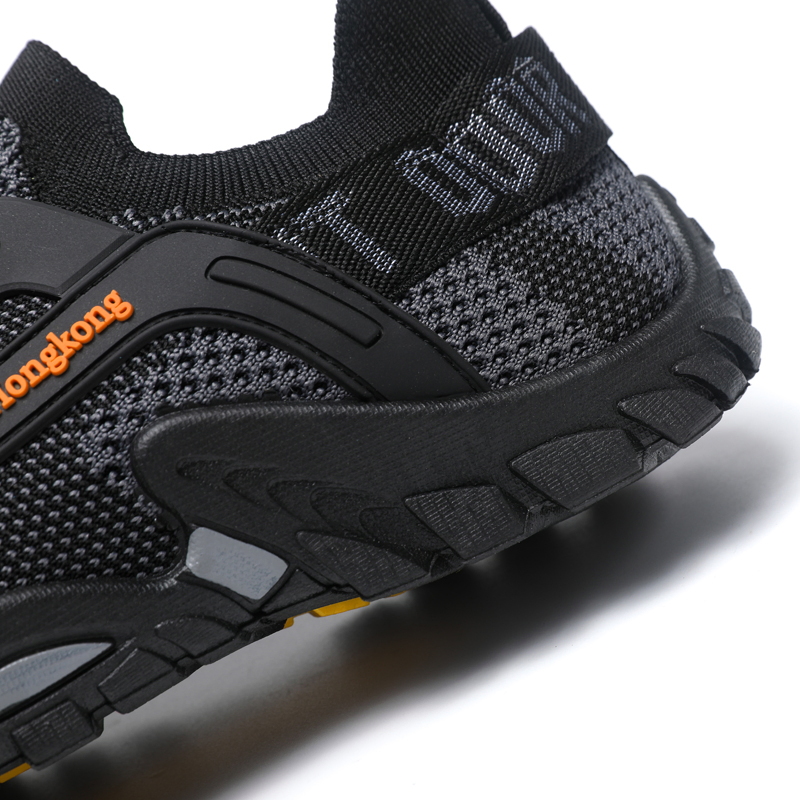 Zapatillas de senderismo transpirables para hombre, de fábrica, al por mayor, sin cordones, de malla, antideslizantes