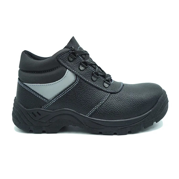 Zapatos de trabajo de seguridad con punta de acero de cuero genuino para hombres