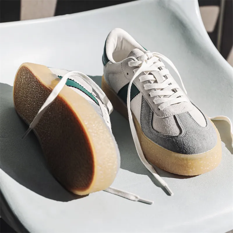 Zapatillas de plataforma casual para hombres blancas, transpirables, para patinaje Ex-25s4003