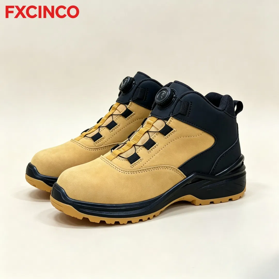 Botas de seguridad de doble propósito para trabajo al aire libre y senderismo, fáciles de poner y quitar, con hebilla rotativa, zapatos de seguridad resistentes al impacto