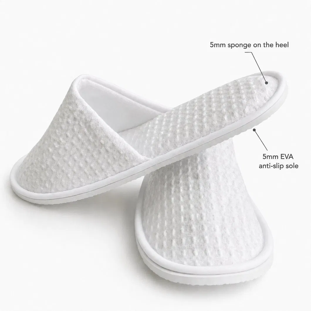 Zapatillas de lujo para hotel con suela EVA antideslizante para uso en spa y habitaciones de huéspedes