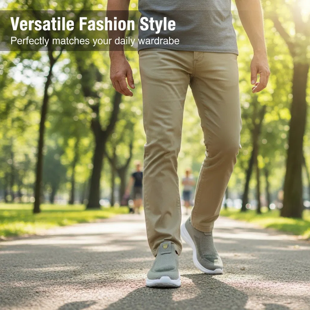 Zapatilla casual ligera de punto transpirable con suela gruesa y acolchada, zapato de moda al por mayor