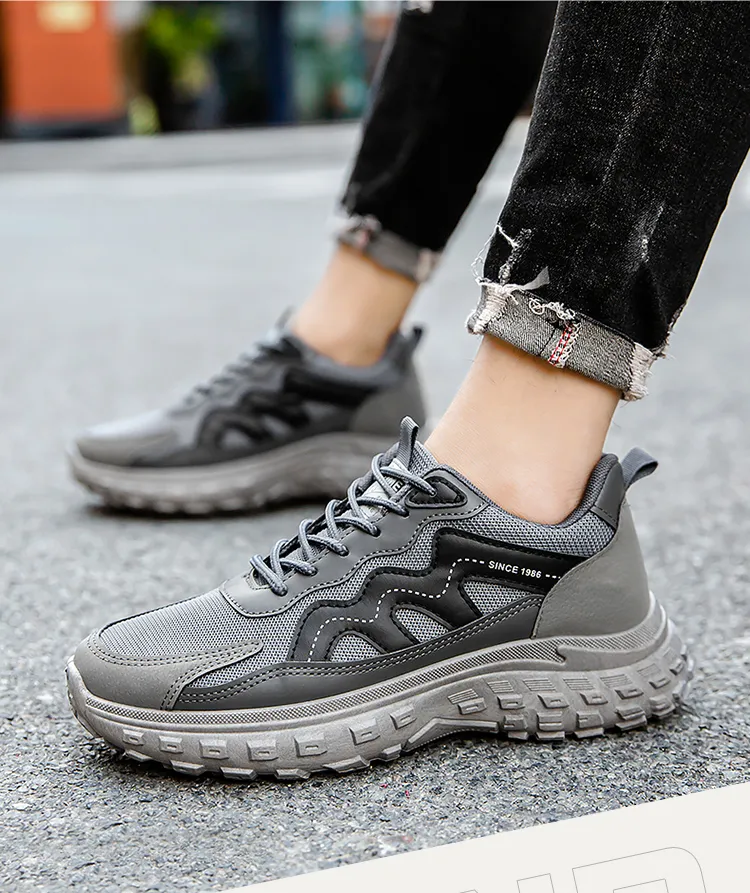 Zapatilla deportiva casual de hombre con suela gruesa personalizada para correr al aire libre