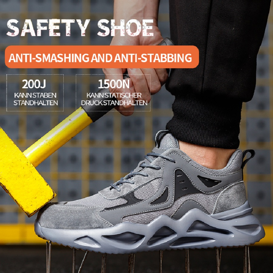 Zapatos de seguridad ligeros con punta de acero anti-perforación para hombres