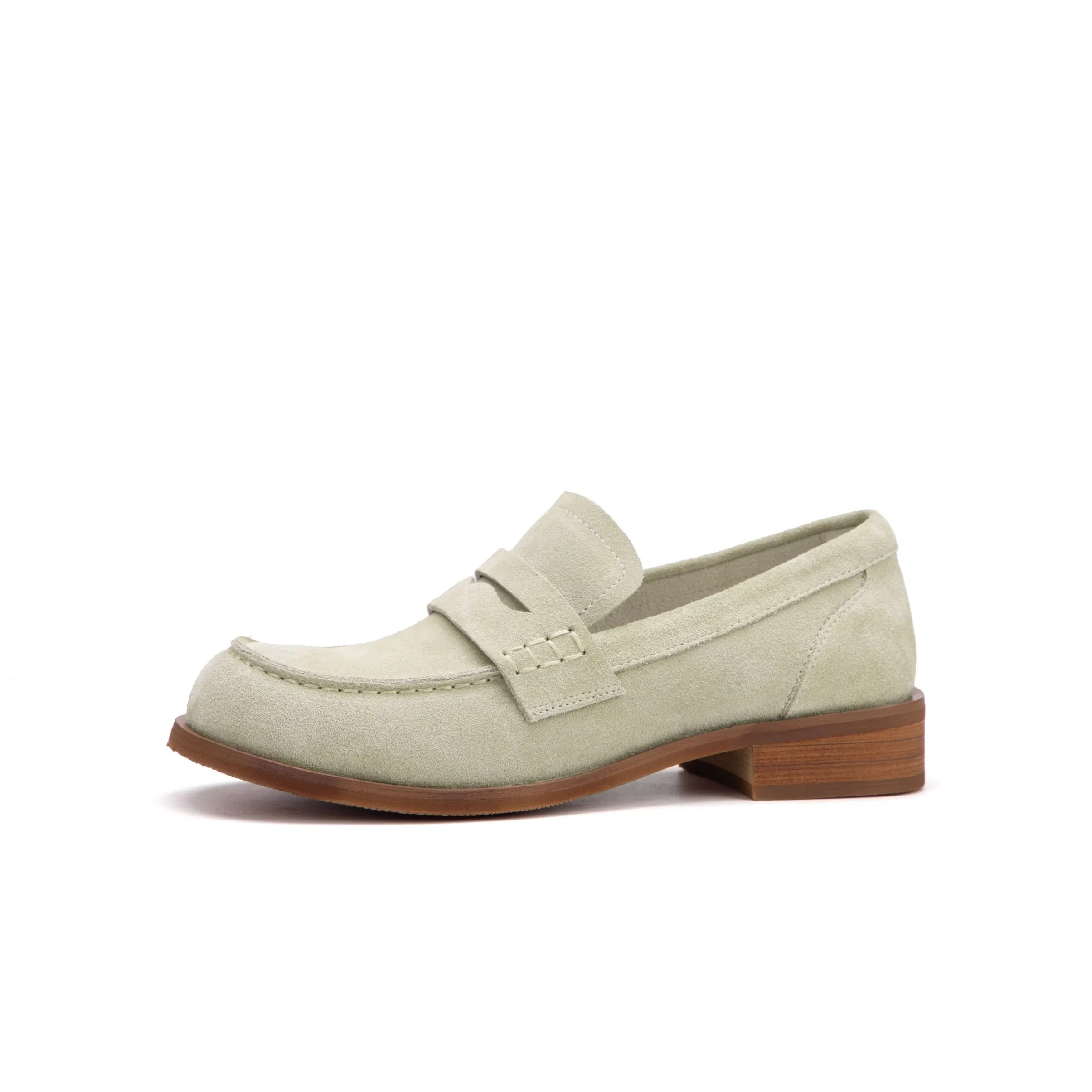 Zapatos de mujer de ante clásicos hechos a mano, mocasines de diseño, zapatos de oficina para mujeres, zapatos de vestir