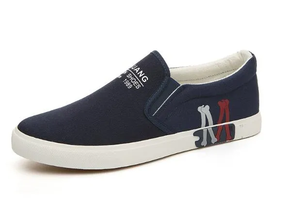 Tendencia de zapatos para hombres, todos combinan, zapatos casuales de lona tipo slip-on para hombre