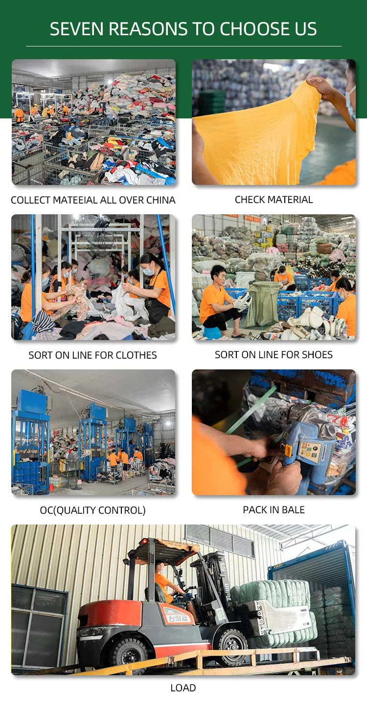 Almacén de clasificación de zapatos usados de marca