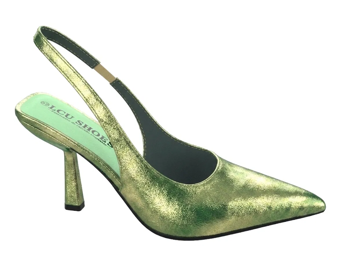 Zapatos de tacón alto metálicos de lujo para mujeres, cómodos, elegantes y formales para la noche