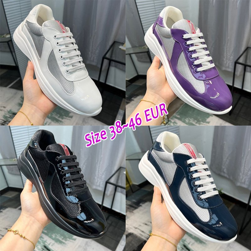 Zapatos de lujo casuales de venta caliente, zapatos de cuero, zapatillas de moda para correr, zapatillas negras de nylon