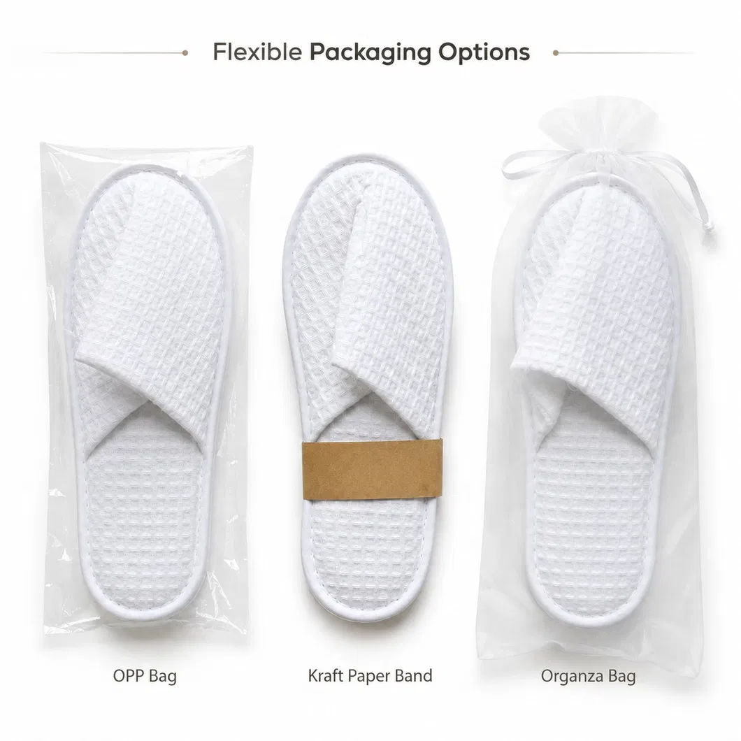 Zapatillas de lujo para hotel con suela EVA antideslizante para uso en spa y habitaciones de huéspedes