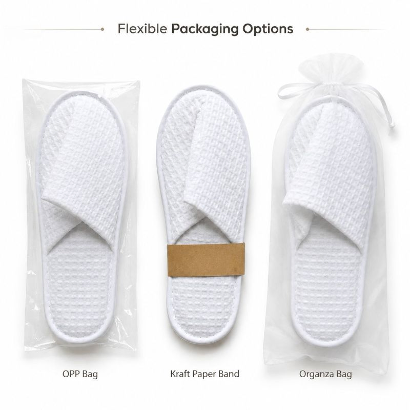 Zapatillas de lujo para hotel con suela EVA antideslizante para uso en spa y habitaciones de huéspedes