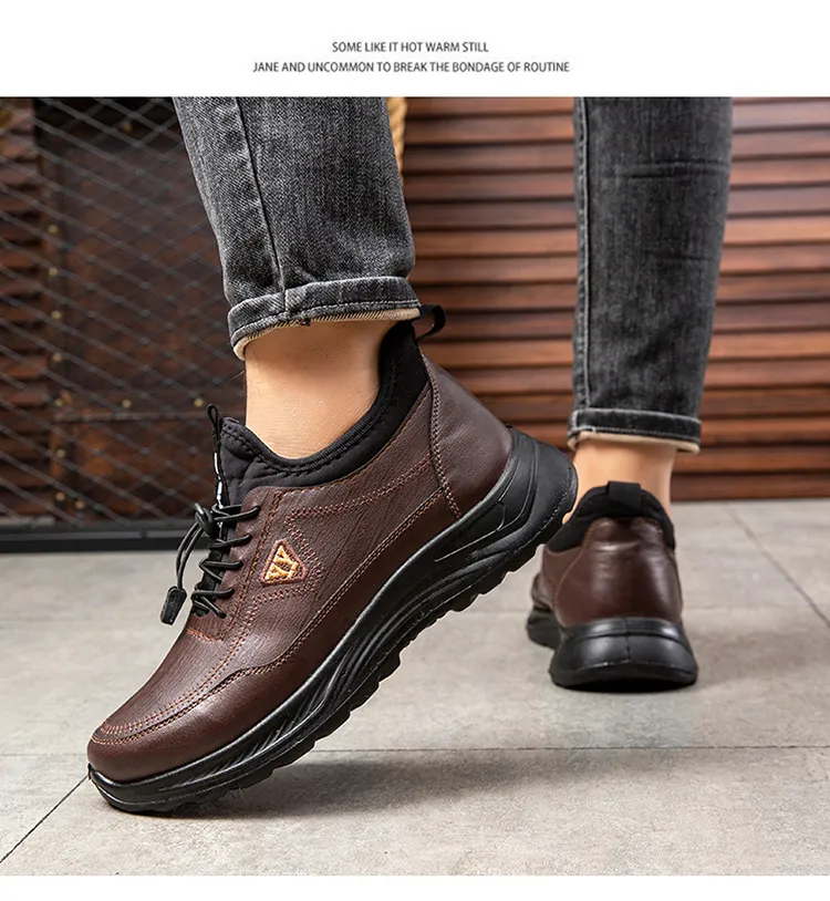 Zapatillas de nieve antideslizantes de felpa cálida unisex para hombres y mujeres, calzado casual de invierno