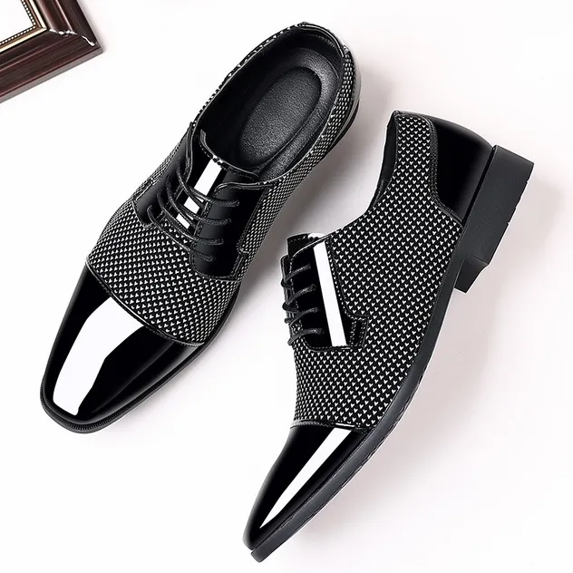Zapatos de vestir de negocios para hombres de talla grande, zapatos casuales para hombres, zapatos versátiles para bodas