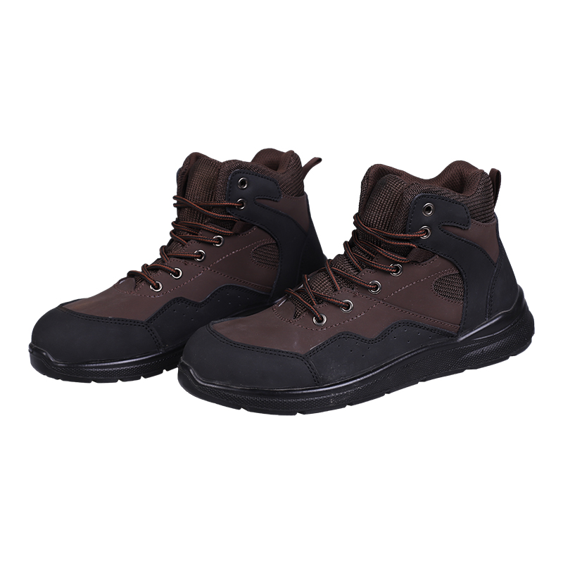 Dos capas marrón Cowhide ácido alkali aislamiento eléctrico Zapatos de seguridad