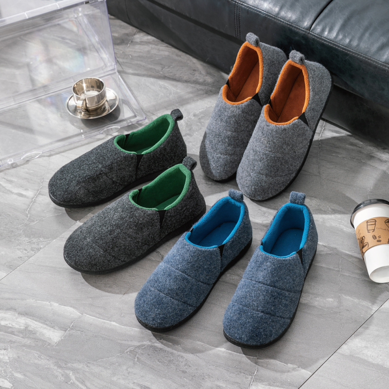 Zapatillas de algodón Corifei para hombres, otoño e invierno, con suela gruesa de felpa, zapatos interiores y exteriores