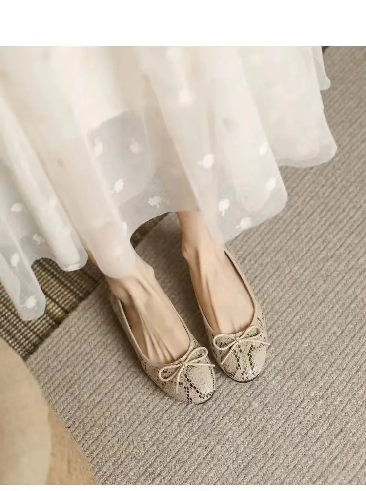 Zapatos planos de moda con lazo de lentejuelas