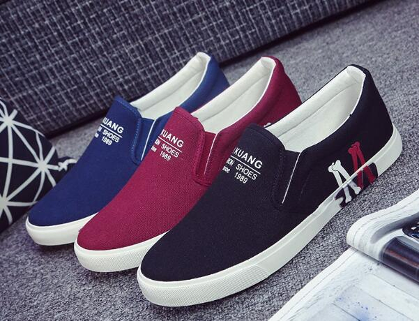 Tendencia de zapatos para hombres, todos combinan, zapatos casuales de lona tipo slip-on para hombre