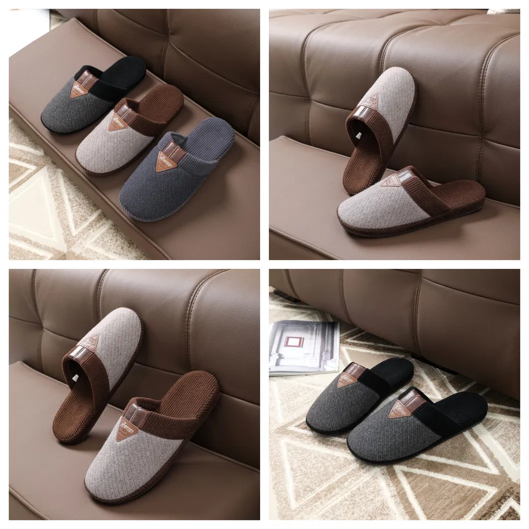 Nuevo Zapatilla Hombre Invierno Hogar Interior Zapatos Zapatilla Antideslizante Peludo