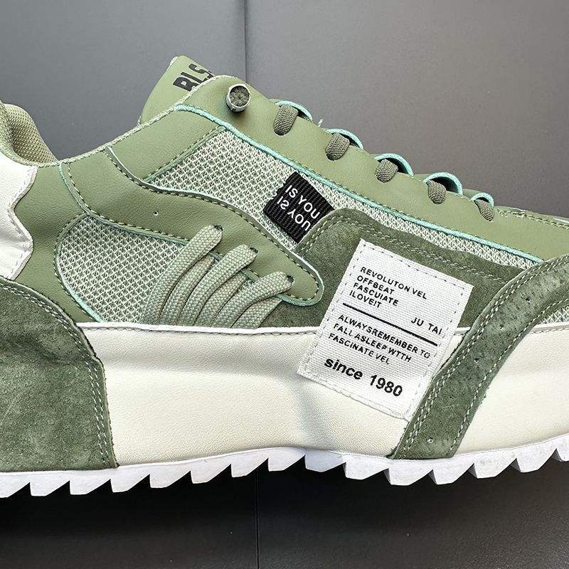 Zapatillas de running para hombres en malla de ante verde menta transpirables