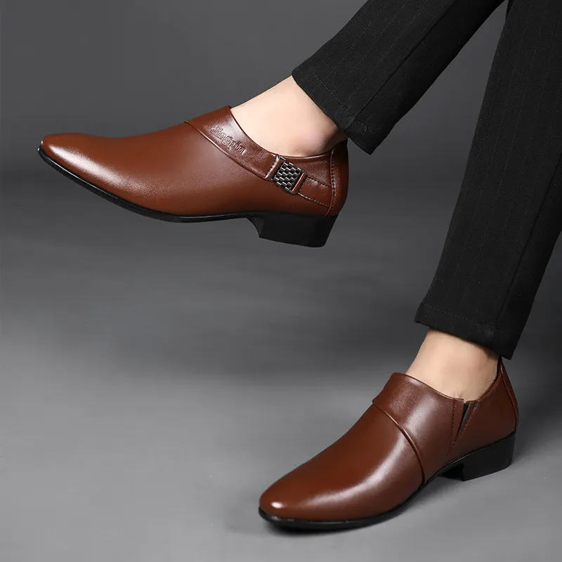 Zapatos de vestir de negocios para hombres de talla grande, zapatos casuales para hombres, zapatos versátiles para bodas