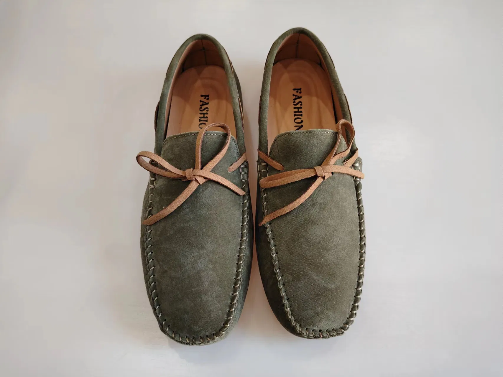 Mocasines de ante de vaca para hombre, zapatos casuales de gran tamaño