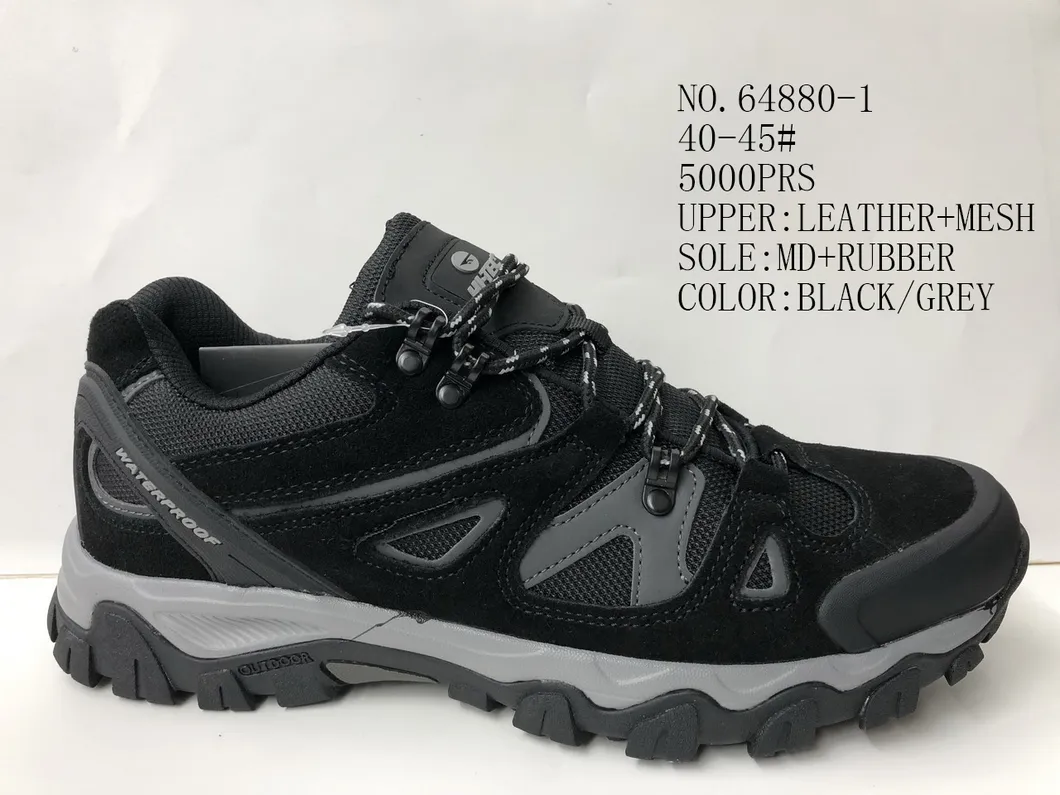 Hombres Zapatos de Senderismo de Buena Calidad para Exterior con Parte Superior de Cuero