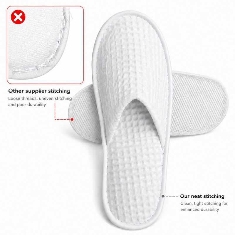 Zapatillas de lujo para hotel con suela EVA antideslizante para uso en spa y habitaciones de huéspedes