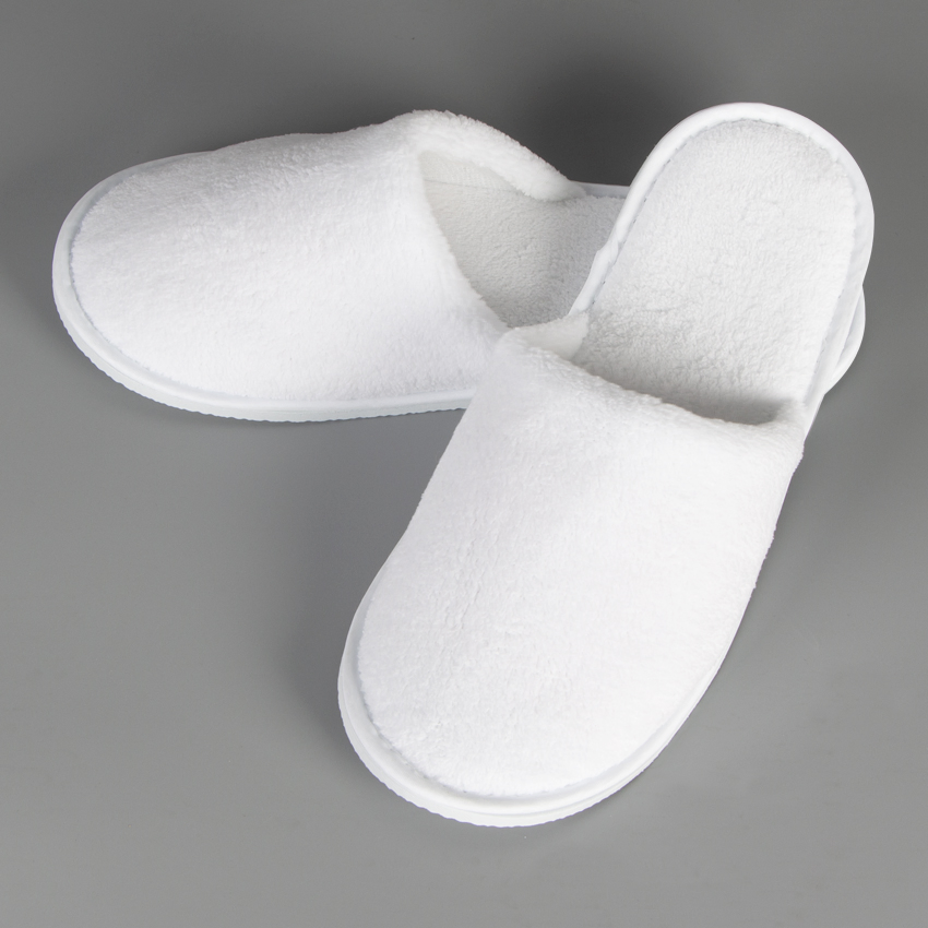 Zapatillas desechables de coral de felpa blanca de lujo para hotel, resort, spa y aviación