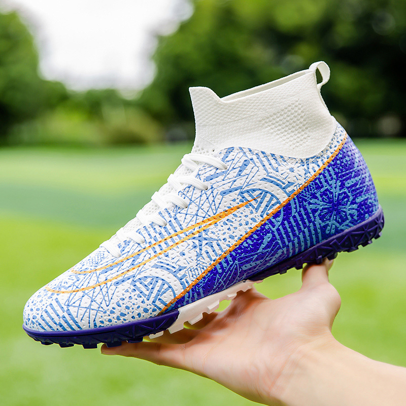 Calzado personalizado al por mayor de fábrica, zapatos de fútbol al aire libre, tacos de entrenamiento, diseño cómodo, zapatillas casuales, zapatos de fútbol para hombres personalizados