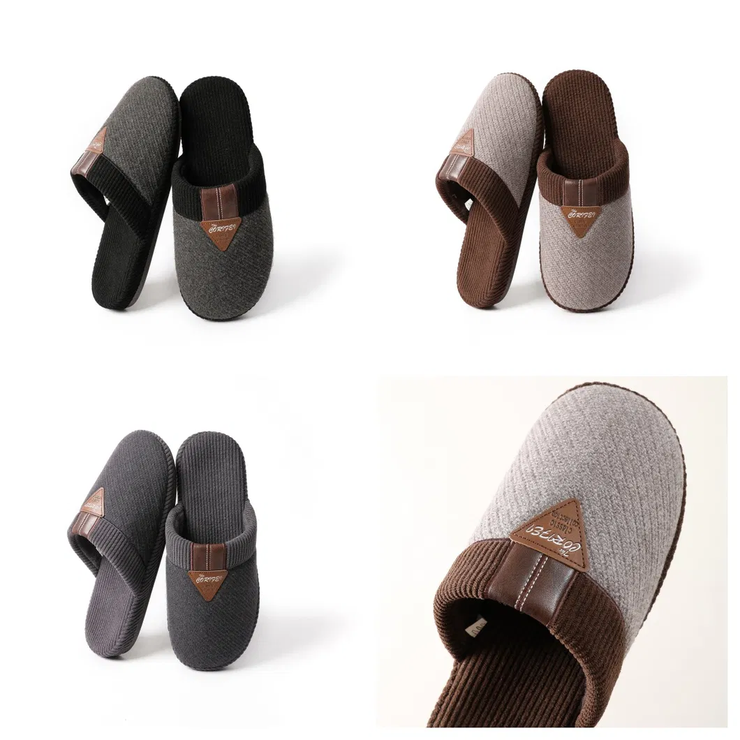 Nuevo Zapatilla Hombre Invierno Hogar Interior Zapatos Zapatilla Antideslizante Peludo