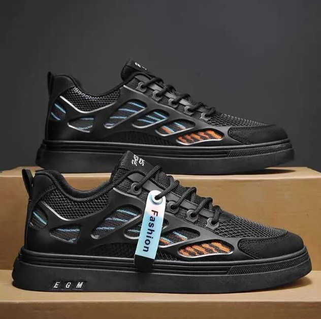 Zapatos de hombre de lona, zapatos de verano transpirables de malla, zapatos deportivos, versión versátil, zapatos blancos, zapatos casuales de suela gruesa, zapatos de tablero