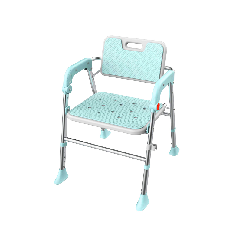 Cadeira de Chuveiro de Alumínio com Base Larga Ergonômica para Conforto