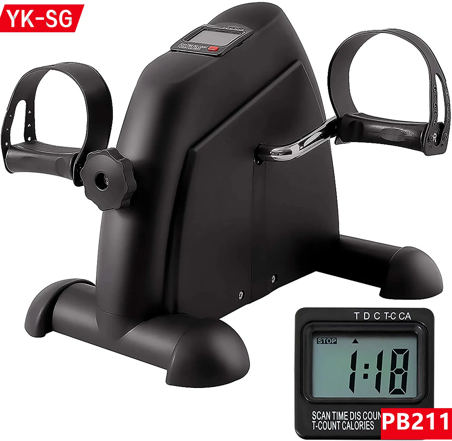 Exercitador de Pedal para Uso Doméstico para Exercícios de Pernas e Braços com Display LCD