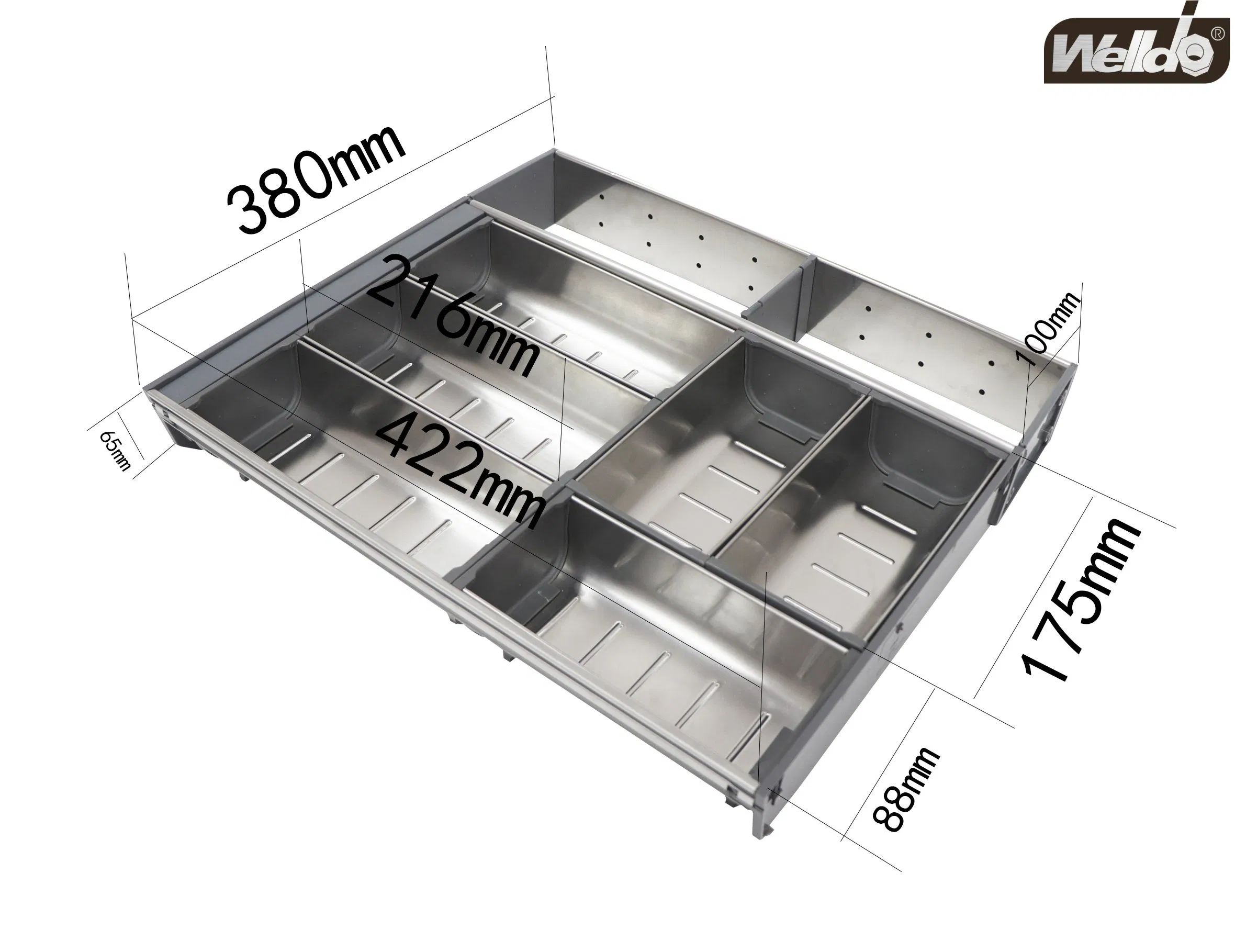 Organizador de Talheres de Aço Inoxidável de Alta Resistência - Armazenamento de Utensílios com Múltiplos Compartimentos, Resistente à Ferrugem para Casa e Restaurante, Item Wd550d