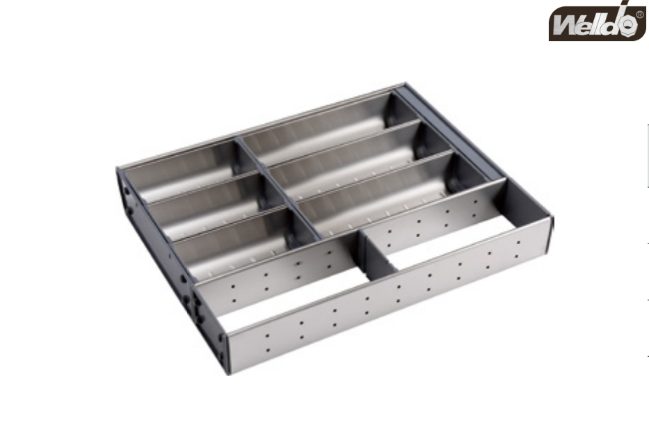 Organizador de Talheres de Aço Inoxidável de Alta Resistência - Armazenamento de Utensílios com Múltiplos Compartimentos, Resistente à Ferrugem para Casa e Restaurante, Item Wd550d