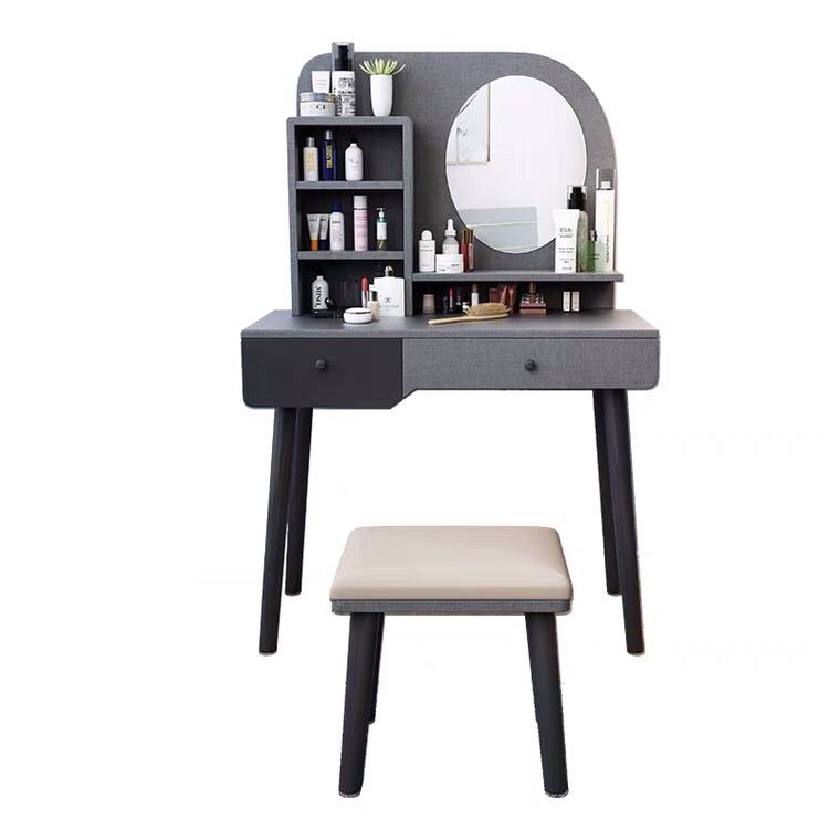 Móvel de Quarto de Hotel Estilo Minimalista Moderno, Cômoda de Madeira Durável com Espelho
