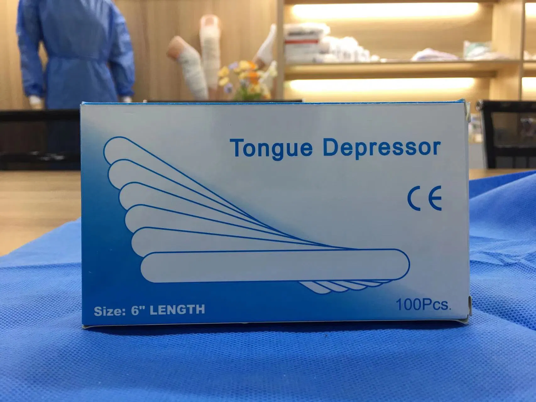 150mm Palitos de Depressor de Língua de Madeira com Canto Arredondado em Grau A