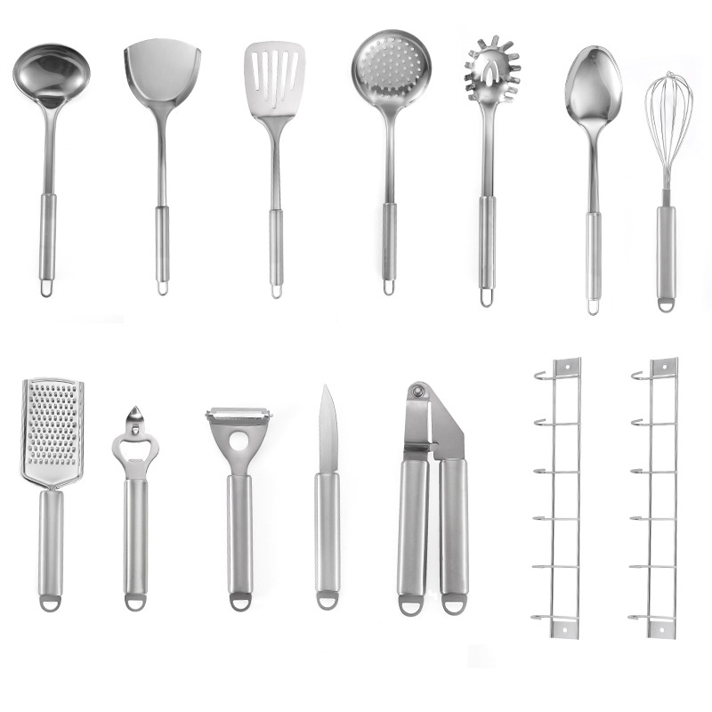 Utensílios de Cozinha em Aço Inoxidável Não Magnético Premium: Espátula Resistente, Concha, Colher Furada e Concha para Sopa