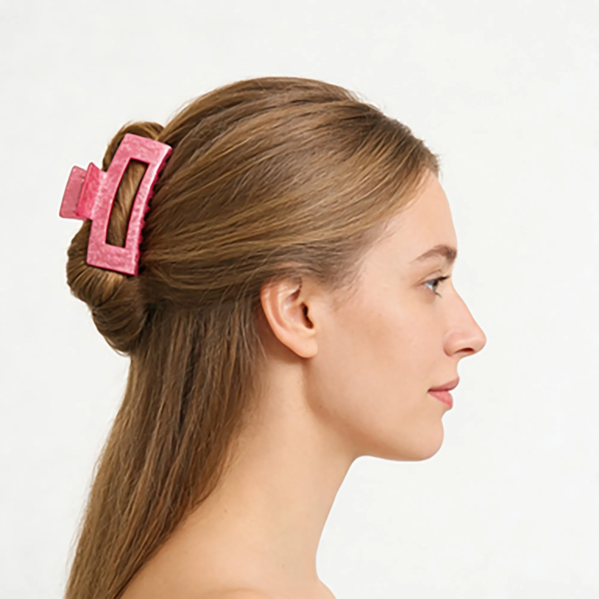 Acessório de cabelo feminino em forma de quadrado, cor de doce, grampo de cabelo